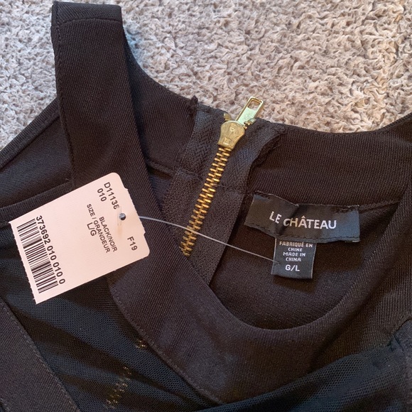 Le Chateau Mini Bodycon Black Halter Dress - Picture 5 of 6